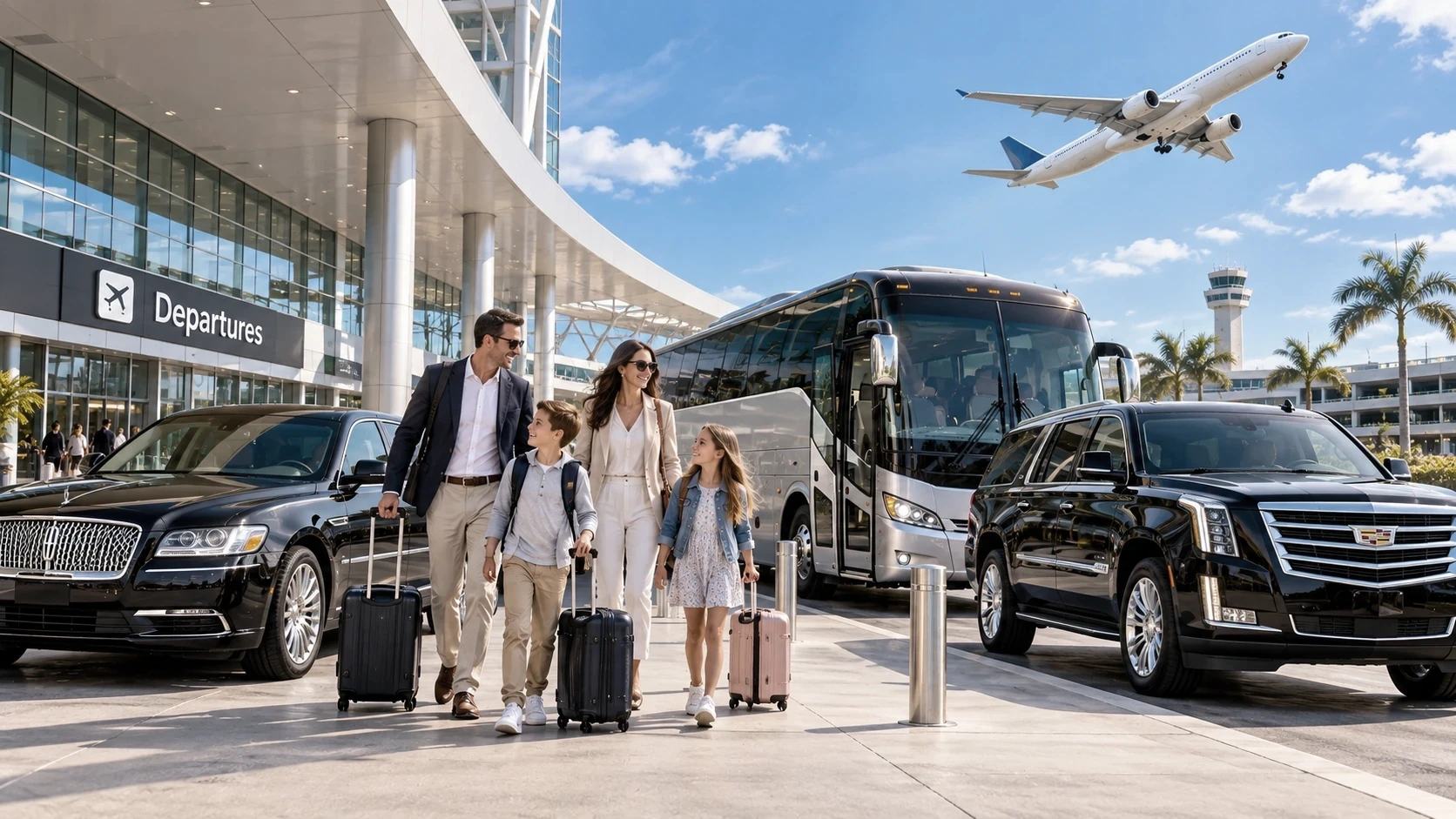 Group charter transportation at a Oklahoma City area airport